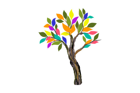 Abstract Rainbow Tree: Vibrant Vector Art for Every Project