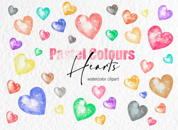 Colour Hearts Watercolor Clipart for Creative Projects
