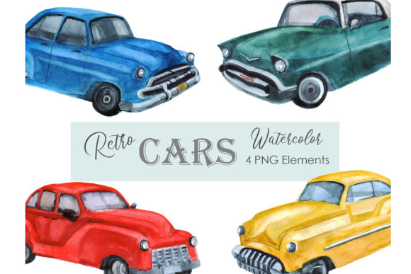 Designing with Nostalgia: A Guide to Using Watercolor Clipart Retro Cars Travel Png