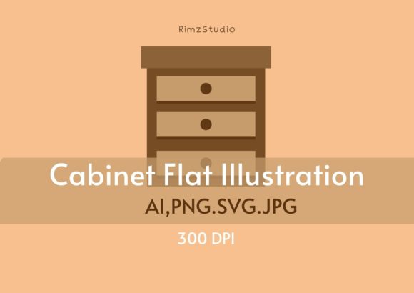 Elevate Your Designs with Cabinet Flat Illustration