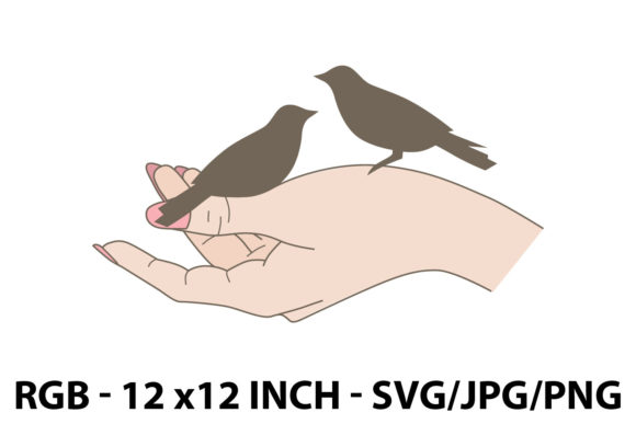 Hand Holding a Birds: Elevating Your Creative Projects with Versatile Vector Art