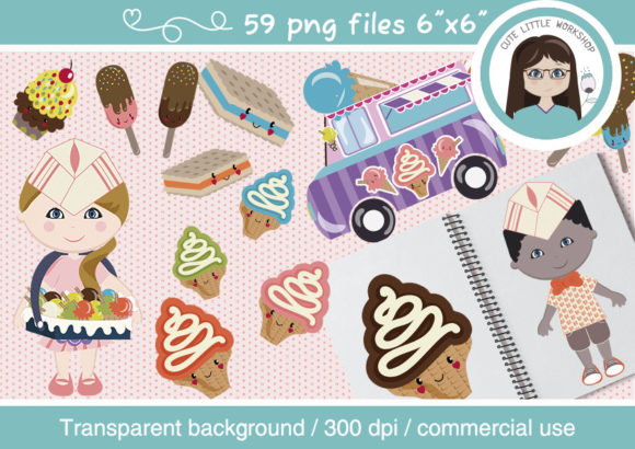 Ice Cream Time Cliparts: Summer Design Essentials
