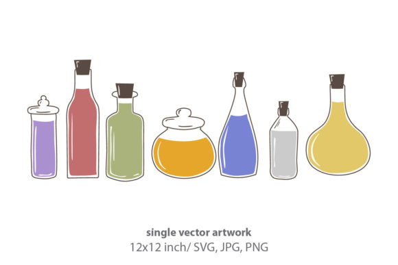 Illustration of Bottles: Elevating Digital Design with Versatile SVG Artwork