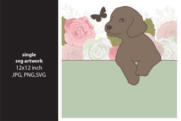 Puppy with Flowers: A Versatile Digital Asset for Creative Projects