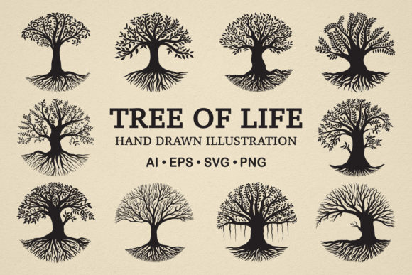 Unlocking Creative Potential: The Versatility of Hand-Drawn Tree of Life Vector Illustrations