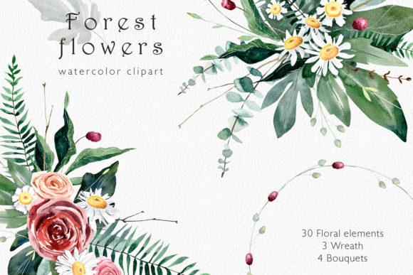 White and Pink Flowers Clipart for Elegant Designs